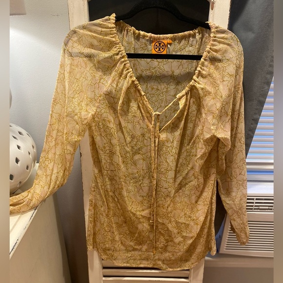 Tory Burch Yellow Floral Women's Top - Picture 6 of 7